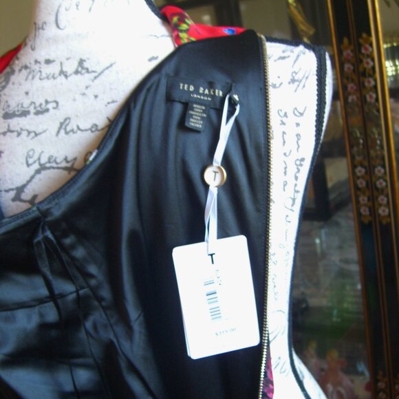 NWT TED BAKER LONDON POLAYO BERRY SUNDAE ASYMMETRICAL DRESS TB2 US6 - Picture 6 of 7